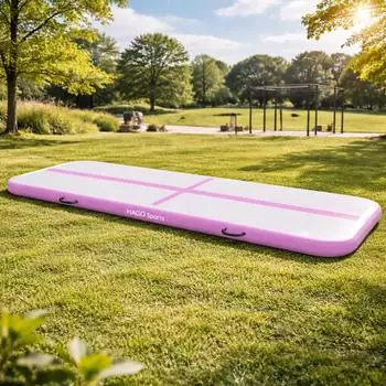 HAGO AirTrack Turnmatte aufblasbar, Drop Stitch, 400x100x10cm, pink