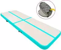 vidaXL Aufblasbare Gymnastikmatte mit Pumpe 500x100x15 cm PVC Gr&uuml;n