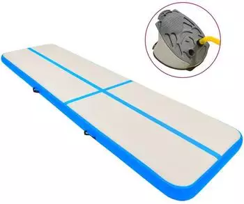 vidaXL Aufblasbare Gymnastikmatte mit Pumpe 800x100x20cm, PVC, blau (92692)