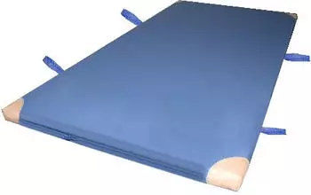 Grevinga Leichtturnmatte mit Lederecken und Tragschlaufen 150x100x6 cm