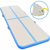 vidaXL Aufblasbare Gymnastikmatte mit Pumpe 600x100x10 cm PVC Blau