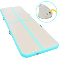 vidaXL Aufblasbare Gymnastikmatte mit Pumpe 300x100x10 cm PVC Gr&uuml;n
