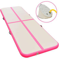 vidaXL Aufblasbare Gymnastikmatte mit Pumpe 300&times;100&times;10 cm PVC Rosa