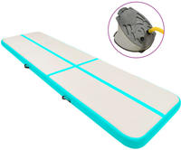 vidaXL Aufblasbare Gymnastikmatte mit Pumpe 600x100x20 cm PVC Gr&uuml;n