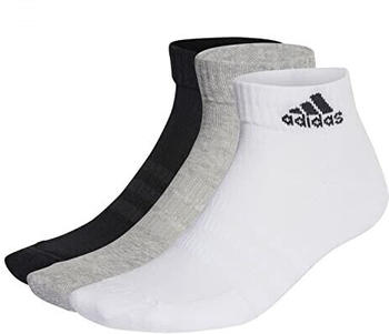 Adidas Cushioned Sportswear Ankle Socks 3 Pairs (IC1281) medium grey heather/white/black