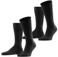 Falke 14610, Falke Herren Socken Happy - 2er Pack 47-50 Black (3000)