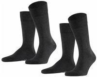 Falke 14610, Falke Herren Socken Happy - 2er Pack 43-46 Anthracite Melange (3080)