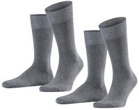 Falke 14610, Falke Herren Socken Happy - 2er Pack 39-42 Light Grey Melange (3390)