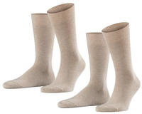 Falke 14610, Falke Herren Socken Happy - 2er Pack 39-42 Sand mel. (4650)