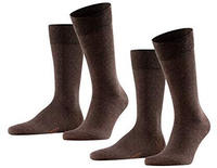 Falke 14610, Falke Herren Socken Happy - 2er Pack 43-46 Dark Brown (5450)