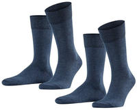 Falke 14610, Falke Herren Socken Happy - 2er Pack 39-42 Navy mel. (6127)