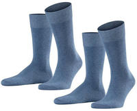 Falke 14610, Falke Herren Socken Happy - 2er Pack 39-42 Light Denim (6660)