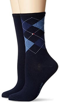 Tommy Hilfiger Business Socks Double Pack With argyle pattern Tommy blue (443016001-054)