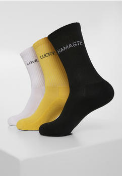 Urban Classics Wording Socks 3-pack (TB3306-01181-0038) black/white/yellow