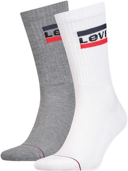 Levi's Regular Cut Sportswear Socks - 2 Pack grey/white