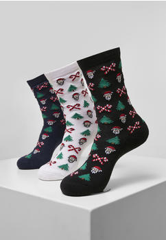 Urban Classics Grumpy Santa Christmas Socks 3-pack (TB4645-03299-0038) black/navy/white