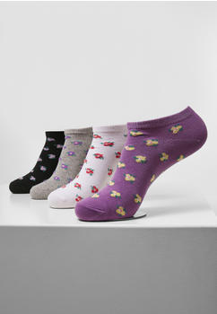 Urban Classics Recycled Yarn Flower Invisible Socks 4-pack (TB4233-03002-0076) grey+black+white+lilac