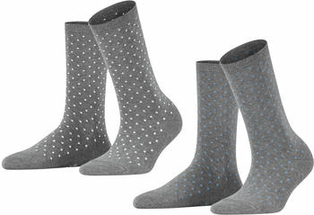 Esprit Socken Fine Dot 2-pack (17534) light greymel.