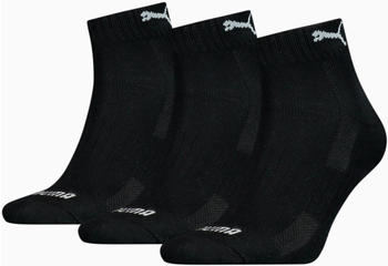 Puma Unisex Quarter-Socken mit Polsterung 3er-Pack schwarz