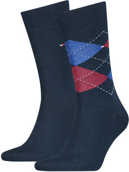Tommy Hilfiger 2-Pack Check Socks (100001495-085) blue