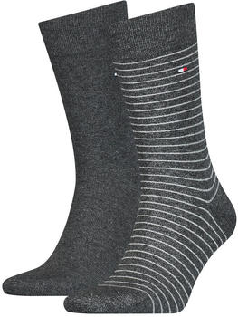 Tommy Hilfiger 2-Pack Small Stripes Socks (100001496-201) anthracite