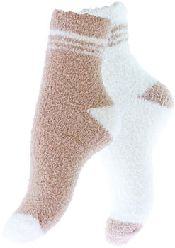 yenita 4 Paar flauschige Kuschelsocken (4014) beige
