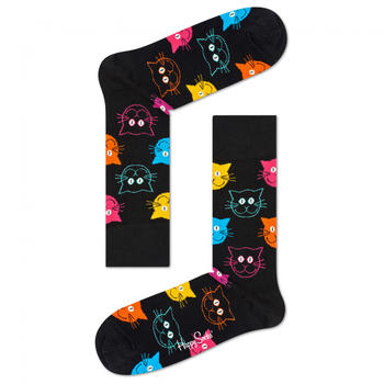 Happy Socks Cat Pattern Socks (MJA01) black