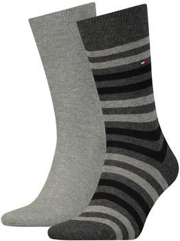 Tommy Hilfiger Duo Stripe Socks 2-Pack (472001001) middle grey melange