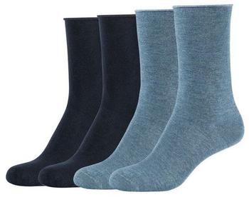 S.Oliver Online Women silky touch sustainable Socks 4p (S20135002-0099) stone melange+navy