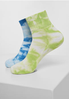 Urban Classics Tie Dye Socks Short 2-pack (TB3304-00699-0038) green/blue