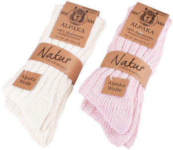 Brubaker Alpaka-Socken rosa/beige