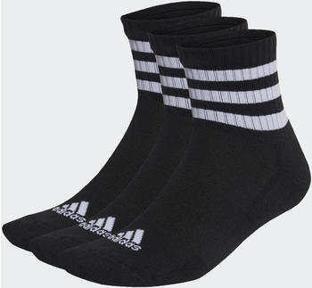 Adidas 3-Stripes Cushioned Sportswear Mid-Cut Socks 3 Pairs (IC1317) black