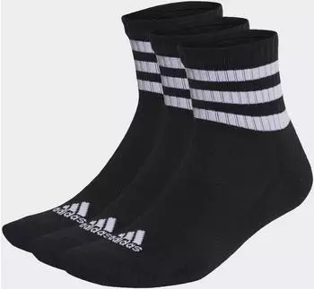 Adidas 3-Stripes Cushioned Sportswear Mid-Cut Socks 3 Pairs (IC1317) black