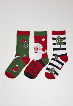 Urban Classics Stripe Santa Christmas Socks 3-pack (TB4648-01667-0038) multicolor