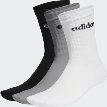 Adidas Linear Crew Cushioned Socks 3 Pairs (IC1302) medium grey heather/white/black
