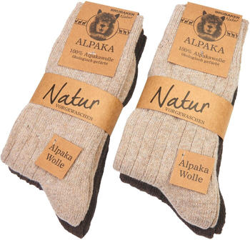 Brubaker Alpaka-Socken braun/beige