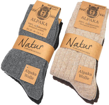 Brubaker Alpaka-Socken grau/beige 2