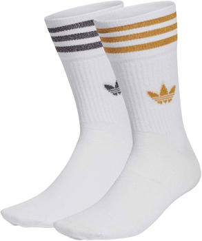 Adidas Mid-Cut Glitter Crew Socks 2-Pack white/black/victory gold