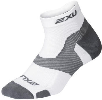 2XU Vectr Light Cushion 1/4 Crew Sock white/grey