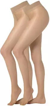 Camano 2er Pack Basic everyday 20 DEN Feinstrumpfhose Damen (000008200) alabaster