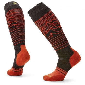 Smartwool Snowboard Full Cushion Iguchi Pattern OTC Skisocken charcoal