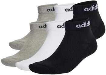 Adidas Uni Quarter Socken 6er Pack Linear Cushioned Ankle Logo gepolstert schwarz grau wei&szlig;