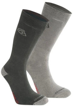 Craghoppers Nosilife Travel Twin Pack Socken grau mittelgrau