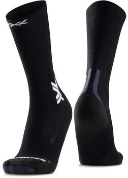 X-Socks Run Discover Merino Crew Laufsocken schwarz hellgrau