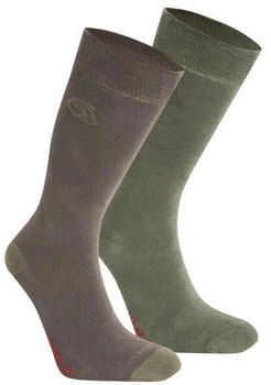 Craghoppers Nosilife Travel Twin Pack Socken 43-47 oliv waldgrün