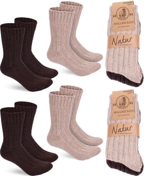 Brubaker Paar Wollsocken braun beige 39-42
