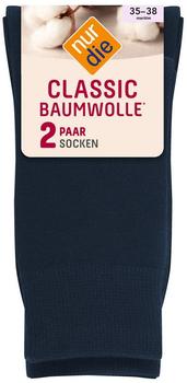 Nur Die Classic Baumwolle Doppelpack Damensocken maritim