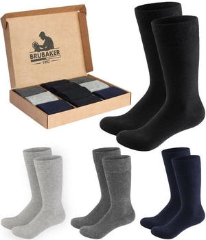 Brubaker Paar Herrensocken Komfort Business Schwarz grau dunkelblau