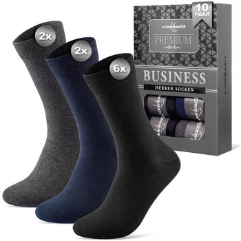 sockenkauf24 Socken Herren Paar Baumwolle schwarz blau grau ohne Naht