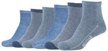 MUSTANG Kurzsocken 6er Pack stone mix